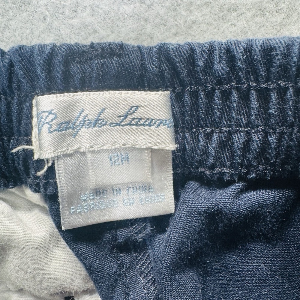 Ralph Lauren Baby Boys Nutcracker Pants Chinos 12M Navy Holiday Embroidered - Picture 4 of 5